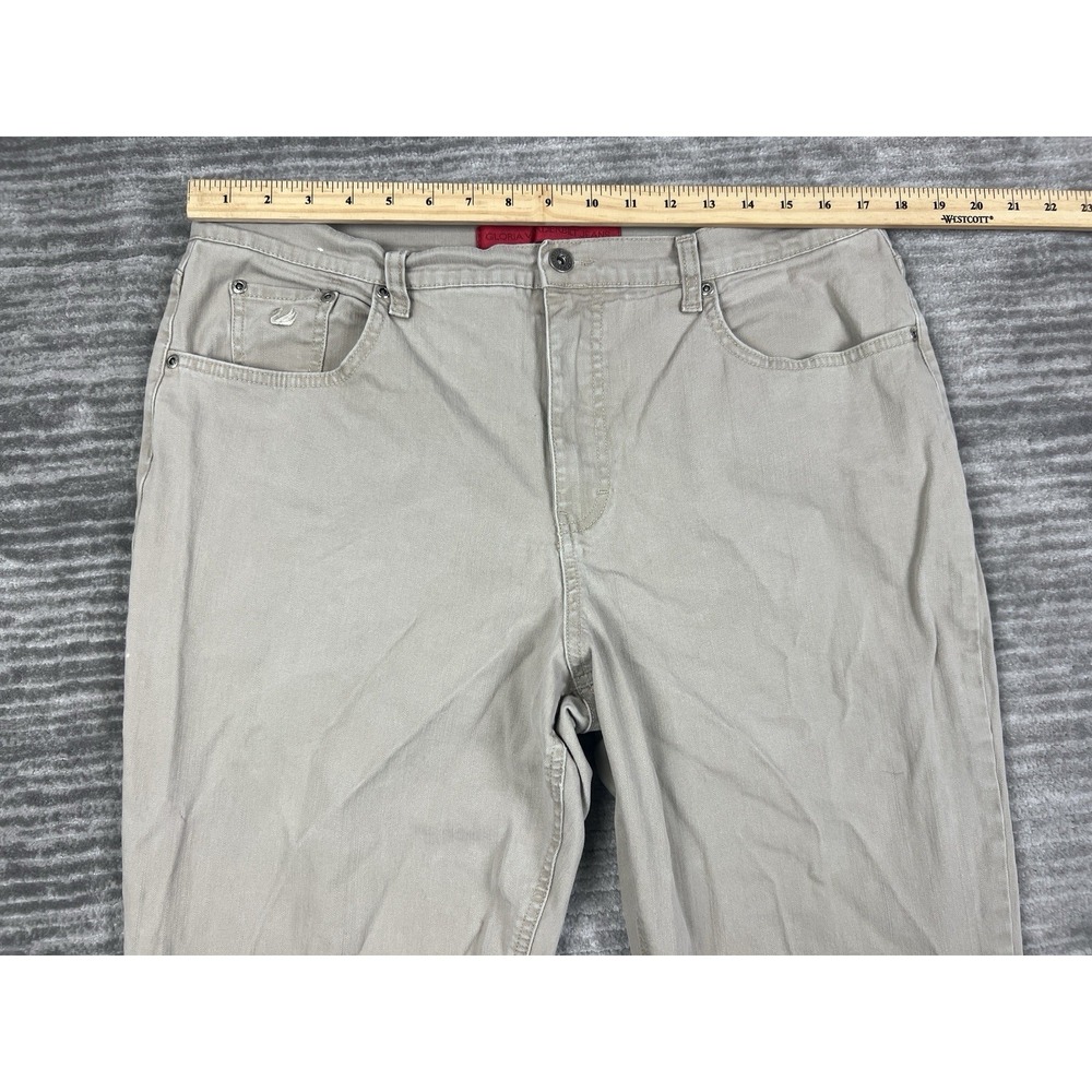 Gloria Vanderbilt Jeans Womens 16 Beige Straight Leg Denim Cotton Blend - Picture 6 of 15